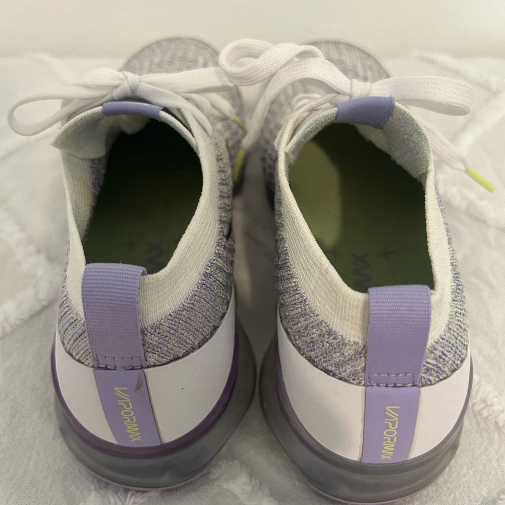 Nike Women's VaporMax Flyknit - White and Lavender. - Picture 4 of 7